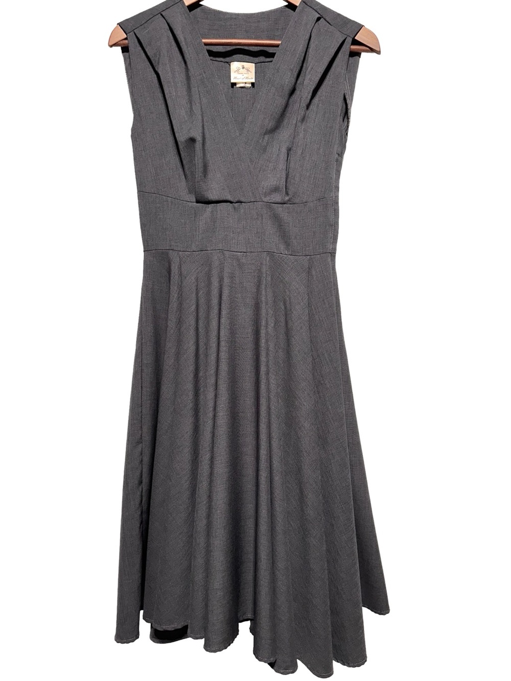 Heart of Haute Teresa Marie Charcoal Fit & Flare Midi Dress Dark Academia XS